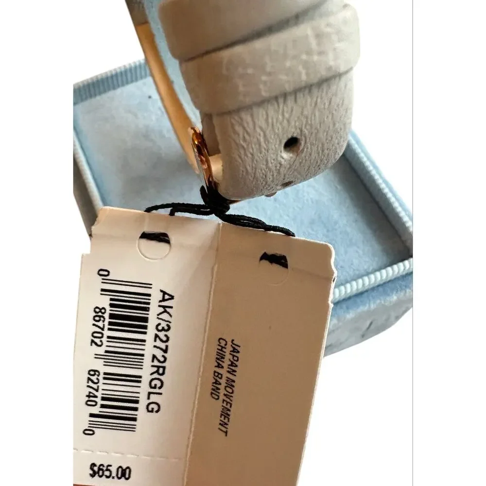Anne Klein Women's Light Gray Leather Strap Watch 32mm - NWT